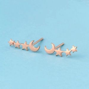 3/$30 Rose Gold Plated Moon Three Star Earrings